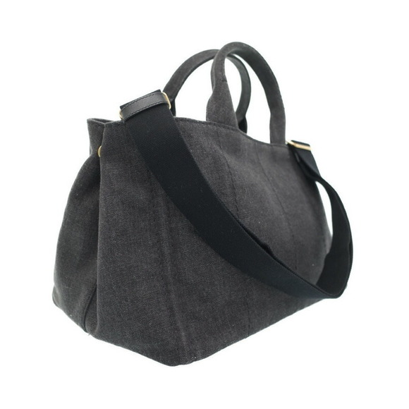 Prada Tote 2WAY Denim Black Bag Kanapa - Picture 1 of 9